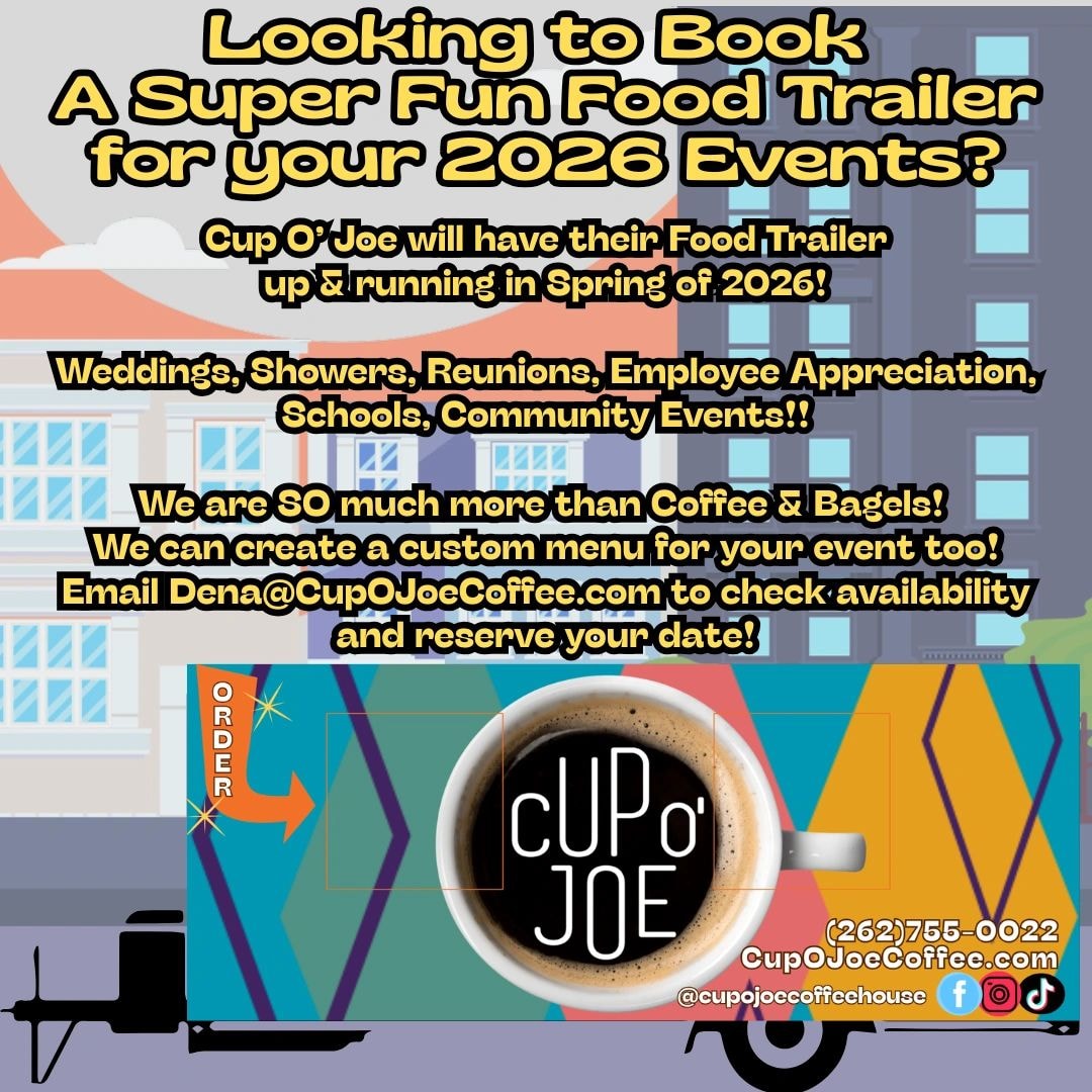 Cup O' Joe Food Trailer Booking — 2026 Events: Weddings, Showers, Reunions, Employee Appreciation, Schools, Community Events